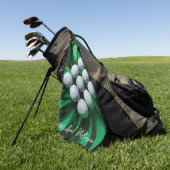 Golfballen op abstracte groene achtergrond golfhanddoek (Groen)