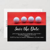 Golfballen op een rode achtergrond briefkaart (Voorkant / Achterkant)