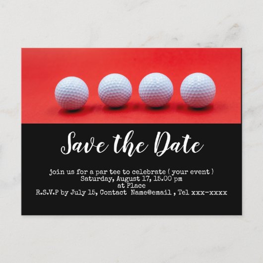 Golfballen op een rode achtergrond briefkaart (Voorkant)