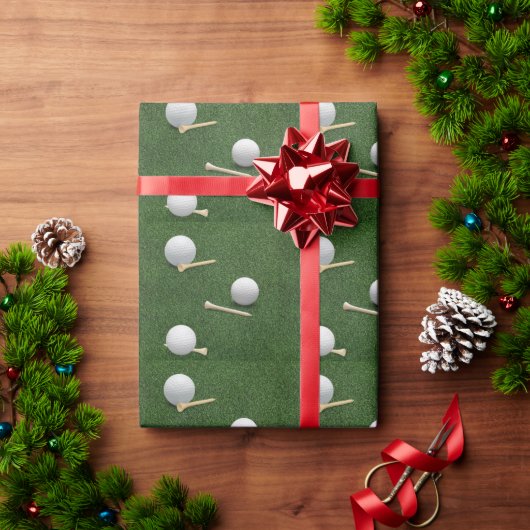 Golfballen op groen gras cadeaupapier (Feestdagen Geschenken)