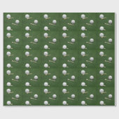 Golfballen op groen gras cadeaupapier (Vlak)