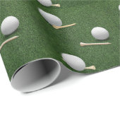 Golfballen op groen gras cadeaupapier (Rol Hoek)