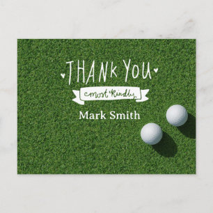 Golfballen op groen gras Dank je wel Briefkaart