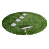 Golfballen op groen gras snijplank (Hoek)