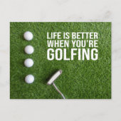 Golfballen op groen gras voor golfer briefkaart (Voorkant)