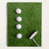 Golfballen op groen gras voor golfer planner (Voorkant)