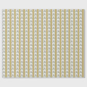 Golfballen op Tee Goud en Wit Cadeaupapier (Vlak)