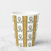 Golfballen op Tee Gouden Glitter en Wit Papieren Bekers (Voorkant)