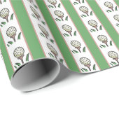 Golfballen op Tee Sage Tan en Wit Cadeaupapier (Rol Hoek)