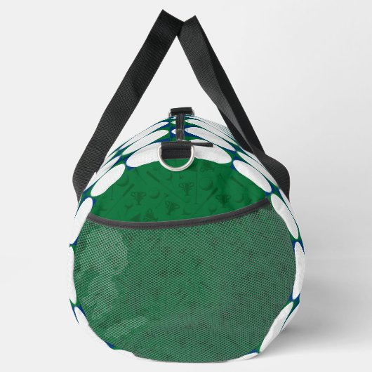 Golfballen Pattern INITIALEN Groen Blauw Preppy Fu Plunjezak (Rechts)