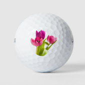 Golfballen Roze Groene Bloem Design Art (Voorkant)