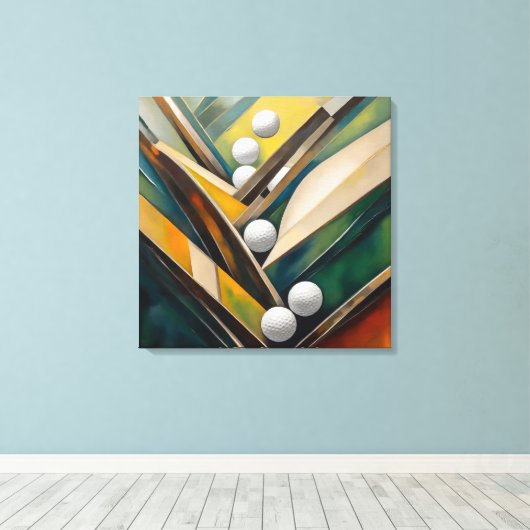 Golfballen schilderen - Canvas Art Print (Insitu (Houten vloer))
