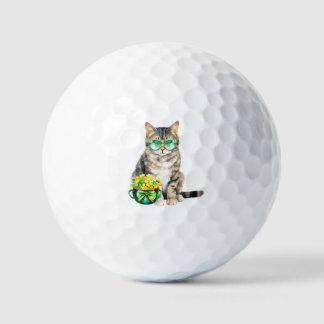 Golfballen St Patrick's Day Tabby Cat