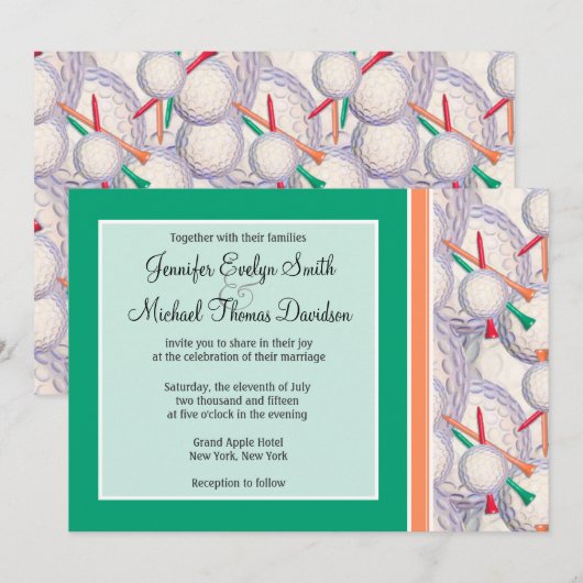 Golfballen & T - shirts Patroon Kaart (Voorkant / Achterkant)