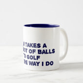 Golfballen Tweekleurige Koffiemok (Voorkant rechts)