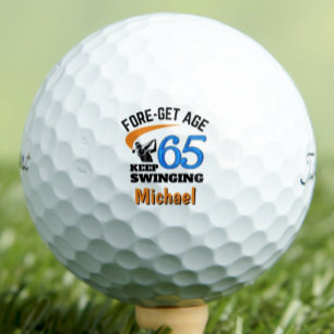Golfballen voor 65e verjaardag Grappig Cadeau Blau