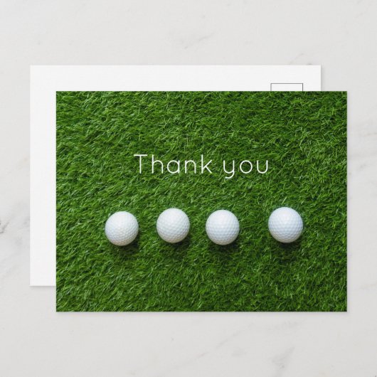 Golfballen zijn op groen gras Bedankt kaart (Voorkant / Achterkant)
