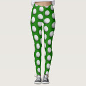 golfballenpatroon | Cool girly groene sport cadeau Leggings (Voorkant)