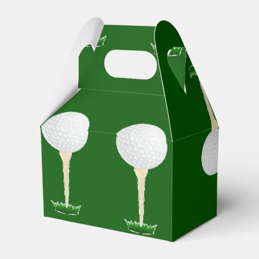 Golfballetpatroon op groen bedankdoosjes (Achterkant)