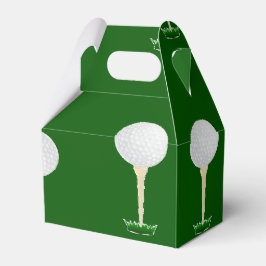 Golfballetpatroon op groen bedankdoosjes