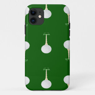 Golfballetpatroon op groen Case-Mate iPhone case