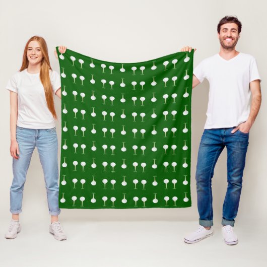 Golfballetpatroon op groen fleece deken (In situ)