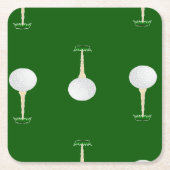 Golfballetpatroon op groen kartonnen onderzetters (Voorkant)