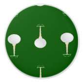 Golfballetpatroon op groen keramische knop (Voorkant)