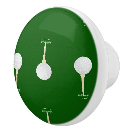 Golfballetpatroon op groen keramische knop (Rechts)