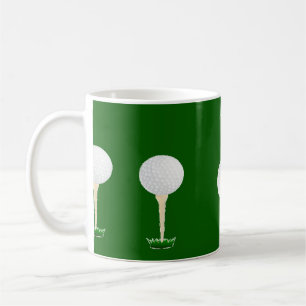 Golfballetpatroon op groen koffiemok