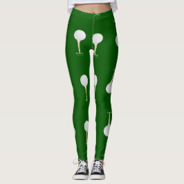 Golfballetpatroon op groen leggings