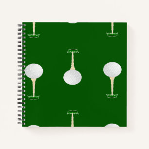 Golfballetpatroon op groen notitieboek