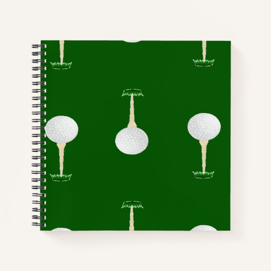 Golfballetpatroon op groen notitieboek (Voorkant)