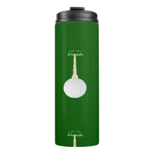 Golfballetpatroon op groen thermosbeker