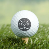 GolfBalls with Crossed GolfClubs Monogram Golfballen (Insitu Shirt)