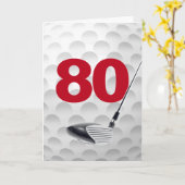Golfbalontwerp voor 80ste verjaardag kaart (Gele Bloem)