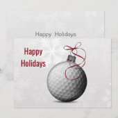 golfbalornament Kerstkaarten Feestdagenkaart (Voorkant / Achterkant)
