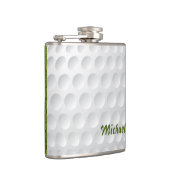 Golfbaltextuur. Groen gras. Voor golfers. Grappig Heupfles (Rechts)