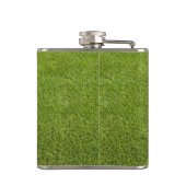 Golfbaltextuur. Groen gras. Voor golfers. Grappig Heupfles (Achterkant)