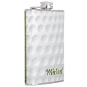 Golfbaltextuur. Voor golfers. Groen gras. Grappig Heupfles (Rechts)