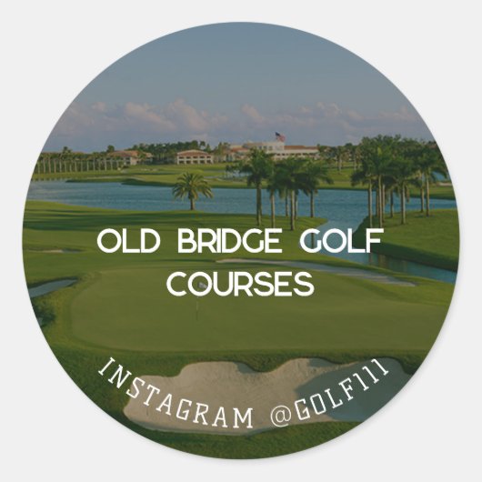 Golfbanen Ronde Sticker (Voorkant)