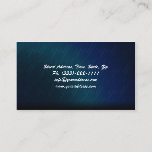 Golfbanen Visitekaartje (Achterkant)