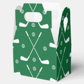 Golfbat en groene achtergrond bedankdoosjes (Geopend)
