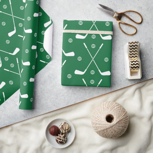 Golfbat en groene achtergrond cadeaupapier (Crafts)
