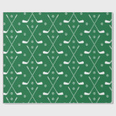 Golfbat en groene achtergrond cadeaupapier (Vlak)