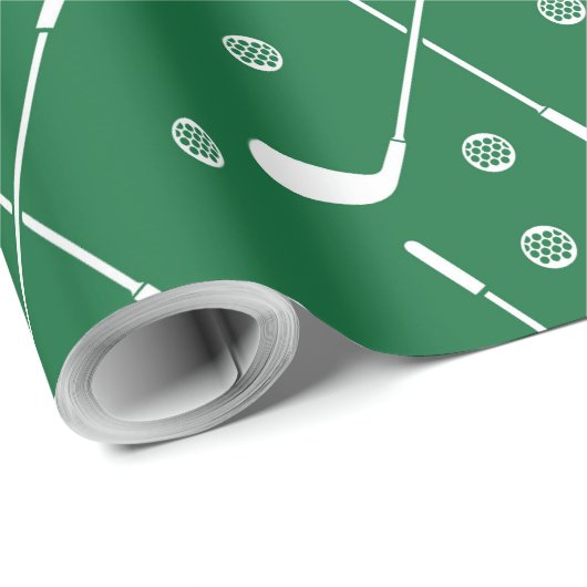 Golfbat en groene achtergrond cadeaupapier (Rol Hoek)