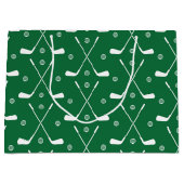 Golfbat en groene achtergrond groot cadeauzakje (Voorkant)