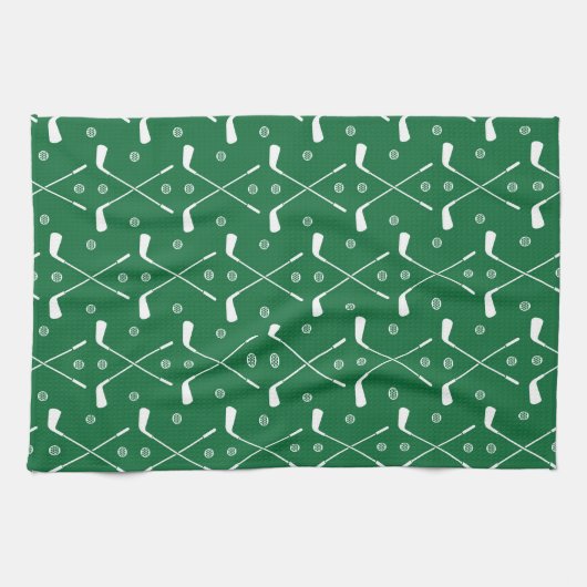 Golfbat en groene achtergrond theedoek (Horizontaal)