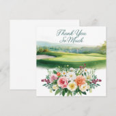 Golfbedankkaart golfbaan waterverf bedankkaart (Voorkant / Achterkant)