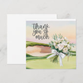 Golfbedankkaart golfbaan waterverf bedankkaart (Voorkant / Achterkant)